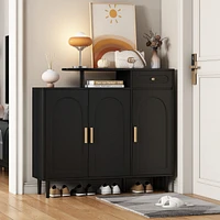 Streamdale Furniture Arched-Door Shoe Cabinet with Drawer and Shelves