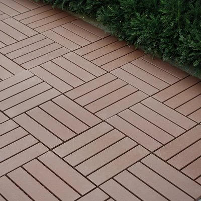 Simplie Fun 44-Pack Interlocking Deck Tiles for Patio, Balcony, Backyard