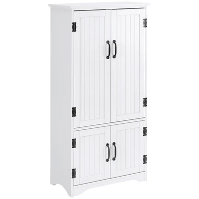 Streamdale Furniture 48.5" Farmhouse Kitchen Pantry, Floor Storage Cabinet, Cupboard Organizer, White