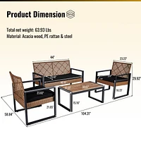 Acacia Wood Patio Set for Outdoor Spaces