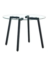 Streamdale Furniture Modern Glass Table for Home and Dining