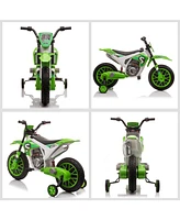 Streamdale Furniture Kid's Electric Dirt Bike: Battery-Powered, Green, Off-Road/Street