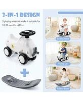 Vebreda 3-in-1 Rocking Horse and Sliding Car with Detachable Balance Board