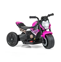 Vebreda Kids Ride-on Motorcycle 6V Battery Powered Motorbike with Detachable Training Wheels-Pink