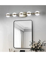 Streamdale Furniture Modern Minimalist Led Vanity Light with Frosted Glass Shades