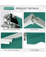 8' Retractable Patio Awning, Uv & Water-Resistant