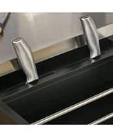 Rolling Kitchen Island Cart with Stainless Steel Countertop and Storage