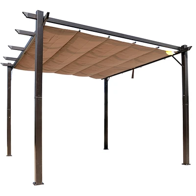 Simplie Fun 10' Retractable Pergola Canopy with Aluminum Frame