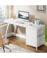 Tribesigns 59 Inch Computer Desk with 3 Drawers, Industrial Pc Study Writing Table Workstation File Storage, Home Office Desks Large De