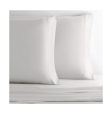 Cariloha Retreat 2-Piece Sateen Pillowcase Set | White |Standard | Lyocell Material | Breathable, Corner Straps, Extra soft & Cooling