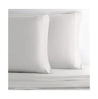 Cariloha Retreat 2-Piece Sateen Pillowcase Set | White |Standard | Lyocell Material | Breathable, Corner Straps, Extra soft & Cooling