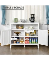 White Buffet Cabinet with Adjustable Shelves