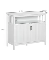 Streamdale Furniture White Buffet Cabinet with Adjustable Shelves