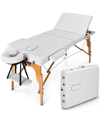 Skonyon 3 Fold Portable Adjustable Massage Table with Carry Case