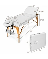 Skonyon 3 Fold Portable Adjustable Massage Table with Carry Case