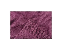 Chanasya Premium Fuzzy Textured Shiny Thread Soft Fluffy Throw Blanket Cozy Plush Luxurious Blanket for Sofa Chair Couch Bed Living Room with Fringed