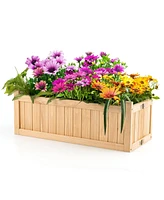 Sugift Folding Wooden Raised Garden Bed with Removable Bottom for Herbs Fruits Flowers