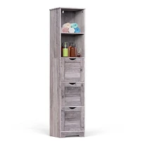 Streamdale Furniture Tall Bathroom Pantry Cabinet with Drawers, Shelves, & Open Storage