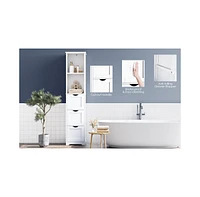 Streamdale Furniture Tall Bathroom Cabinet with Drawers and Shelves