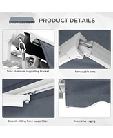 10' x 8' Retractable Patio Awning with Uv Protection