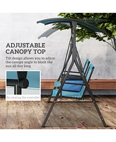 Streamdale Furniture 2-Seat Patio Swing with Canopy, Storage and Adjustable Shade