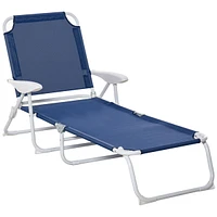 Simplie Fun Folding Chaise Lounge: Outdoor Sun Lounger with Adjustable Backrest