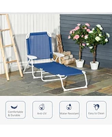 Streamdale Furniture Folding Chaise Lounge: Outdoor Sun Lounger with Adjustable Backrest