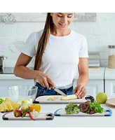 Zulay Kitchen Non-Slip Cutting Board With Juice Grooves (3 Piece)