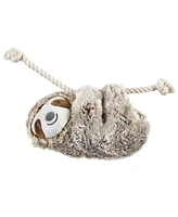 Luvable Friends Pet Squeaky Plush Dog Toy with Rope, Sloth, One Size