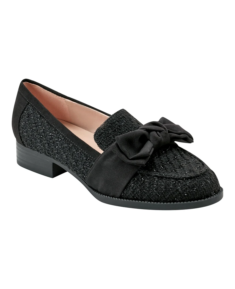 Bandolino Women's Lindio Bow Slip On Tailored Loafers