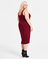 Bar Iii Trendy Plus Sleeveless Bodycon Midi Dress, Created for Macy's