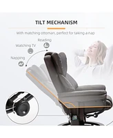 Massage Recliner Chair with Ottoman, 360 Swivel Recliner and Footstool