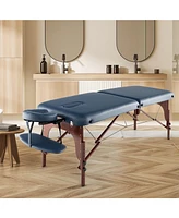 Sugift Portable Folding Massage Table with Carrying Case-Navy