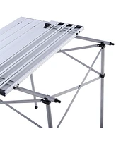 Sugift Roll Up Portable folding Camping Aluminum Picnic Table