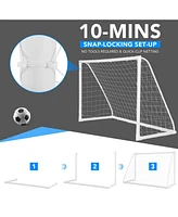 Sugift 6 x 4 Feet Soccer Goal with Strong Upvc Frame