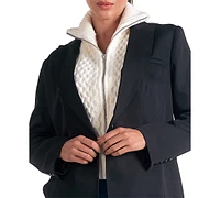 Elan Women's Long-Sleeve Peak-Lapel Blazer Sweater