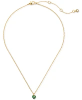 Kate Spade New York Gold-Tone Stone Heart Pendant Necklace, 16" + 3" extender