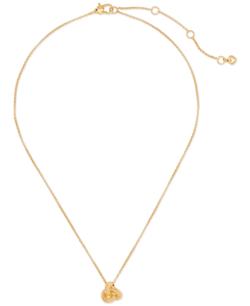 Kate Spade New York Polished Love Knot Pendant Necklace, 16" + 3" extender