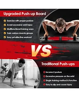 Sugift Push up Board Set Folding Push up Stand with Elastic String Pilate Bar Bag