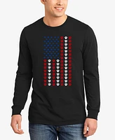 La Pop Art Men's Paws Flag Word Long Sleeve T-Shirt