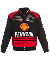 Jh Design Men's Joey Logano Shell Pennzoil Twill Driver Uniform Full-Snap Jacket