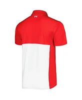 Under Armour Men's Red/White Texas Tech Red Raiders Green Blocked Polo Performance