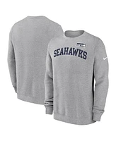 Nike Men's Heather Gray Seattle Seahawks Club Pullover Sweatshirt