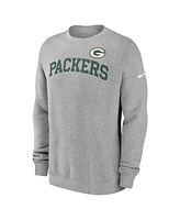 Nike Men's Heather Gray Green Bay Packers Club Pullover Sweatshirt