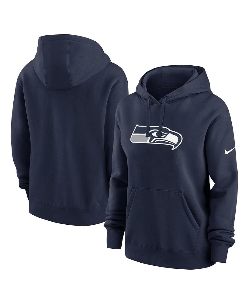 Nike Women's College Navy Seattle Seahawks Club Fleece Pullover Hoodie