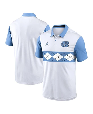 Jordan Men's White North Carolina Tar Heels Primetime Campus Vapor Performance Polo