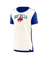 Nike Women's Cream/Royal Buffalo Bills Wordmark Tri-Blend T-Shirt