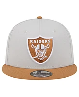 New Era Men's Stone/ Las Vegas Raiders Two-Tone Color Pack 9FIFTY Snapback Hat