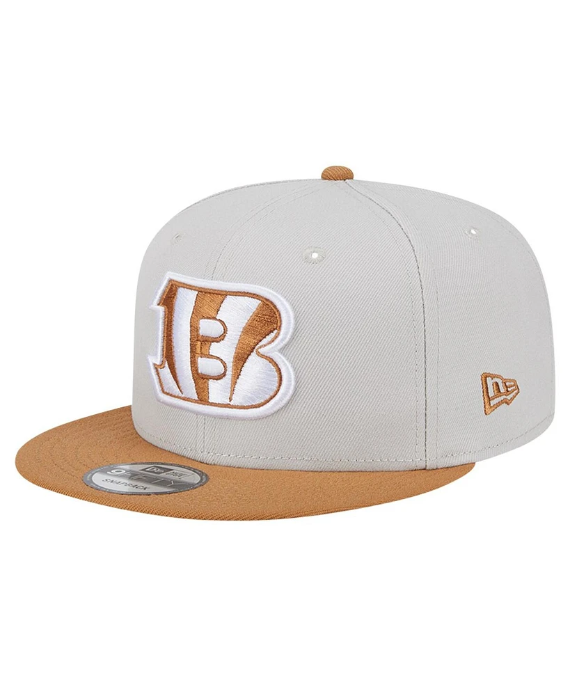 New Era Men's Stone/Brown Cincinnati Bengals Two-Tone Color Pack 9FIFTY Snapback Hat