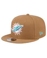 New Era Big Boys and Girls Brown Miami Dolphins Color Pack Side Patch 9FIFTY Snapback Hat